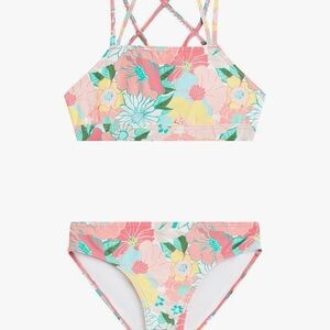 Kanu Surf Girls Aria Beach Sport UPF 50+ Mini Tankini Two Piece Swimsuit-SIZE 6